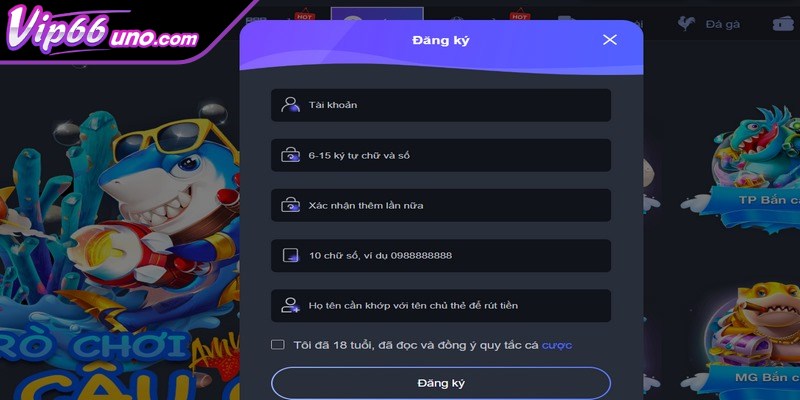 Đăng ký Vip66 diễn ra nhanh chóng, an toàn và miễn phí toàn diện