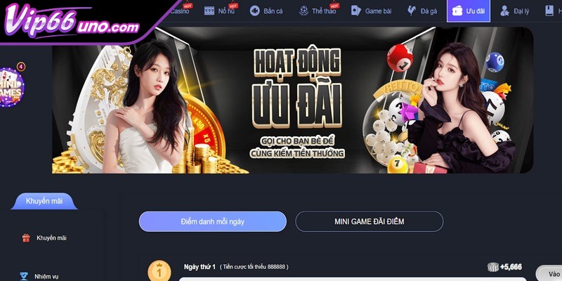 Vip66 đưa ra ưu đãi liên tục tặng thưởng lớn cho tất cả hội viên